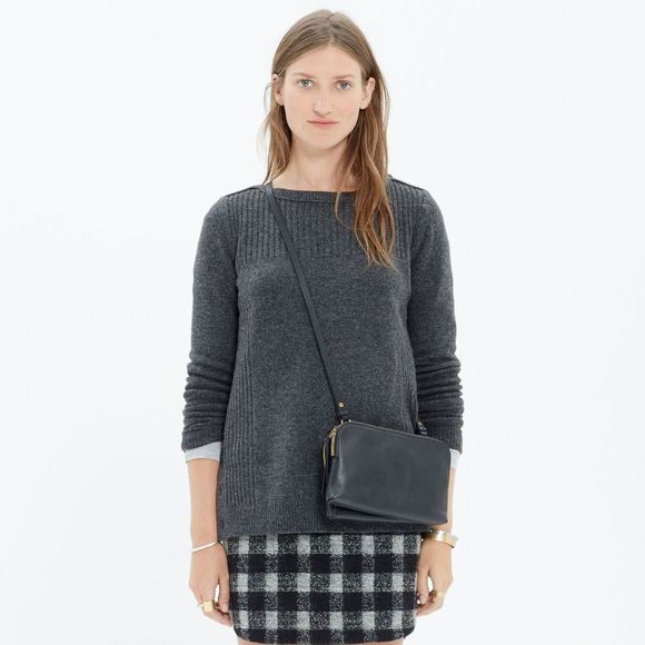 Madewell Sweaters - MADEWELL L Charcoal Pinewood Merino Wool Sweater
